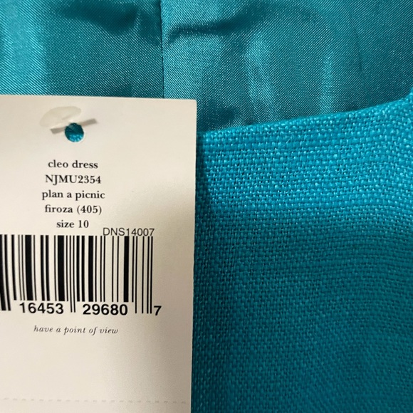 Kate Spade blue summer linen dress Sz 10, never worn, w tags. - Picture 3 of 7